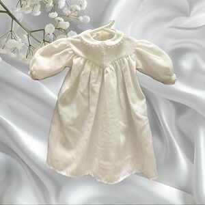 Cream Doll Dress with Puffy Sleeves and Empire Waist